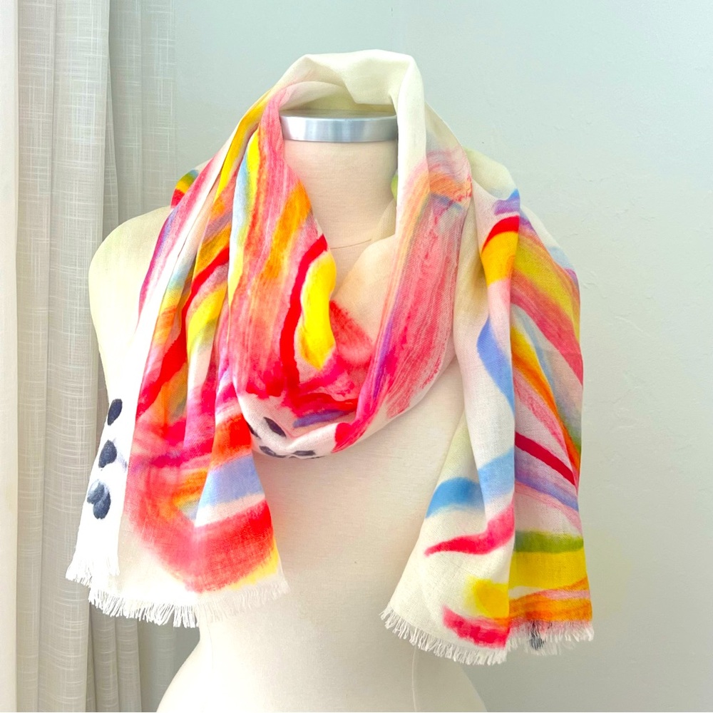 Abstract Multicolor Floral Scarf